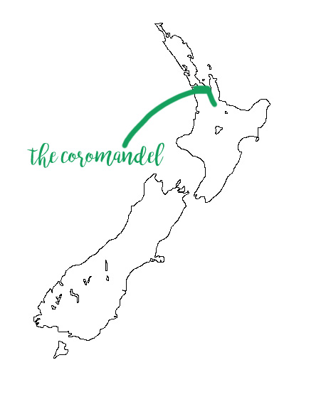 map of the Coromandel, New Zealand